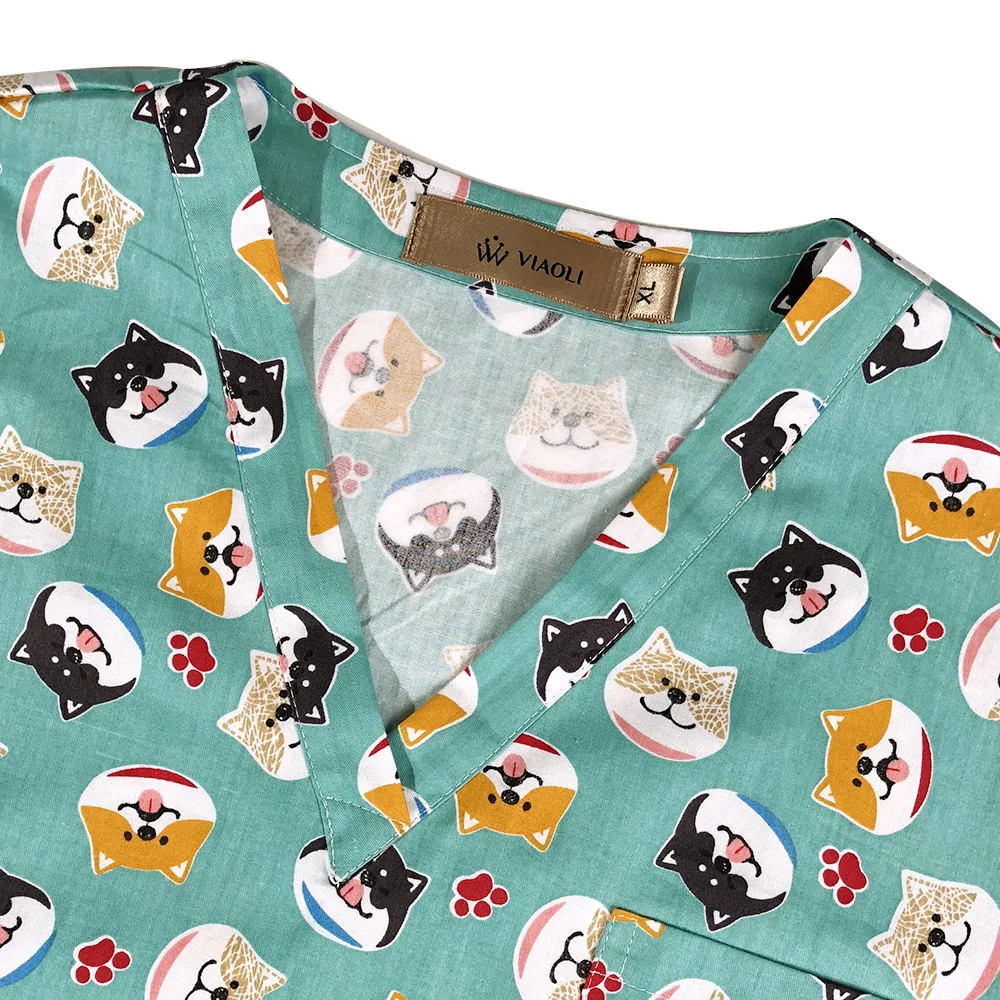 Beste Medische Kleding Cartoon Hond Verpleging Uniformen Medische Kleding Tandheelkundige Kliniek Ziekenhuis Werkkleding Chirurgische Pak chirurgisch top