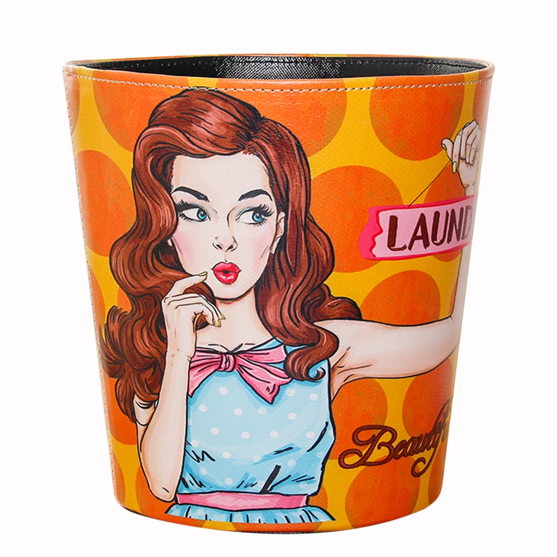 Fashion Creative Pattern British Style Trash Bin Household Uncovered