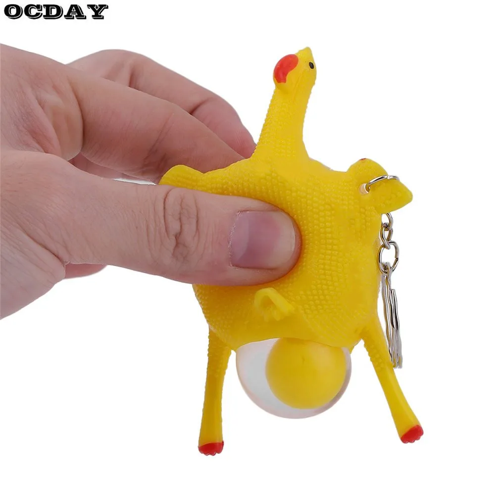 Ocday Novelty Squeeze Laying Egg Hens Chicken Toys Vent Chicken Whole Egg Funny Toy With