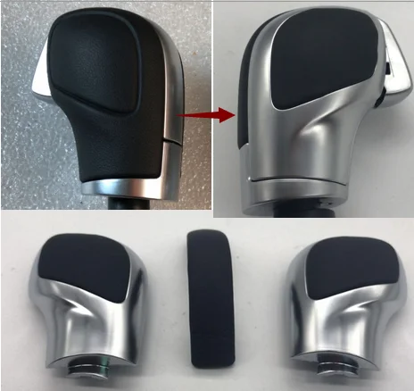 

CHESHUNZAI Chrome Matt With Leather Shift Knob Gear Side Cover DSG Emblem For VW Golf 6 7 R Passat B7 CC R20 Jetta MK6 GLI