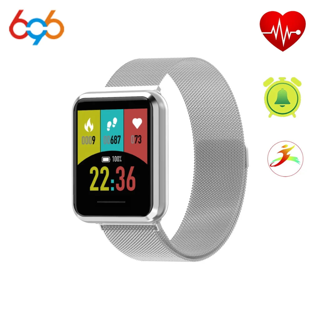 

696 H808 Smart Bracelet Heart Rate Fitness Sleep Tracker Metal Case Multiple Straps Android IOS Fashion Watch