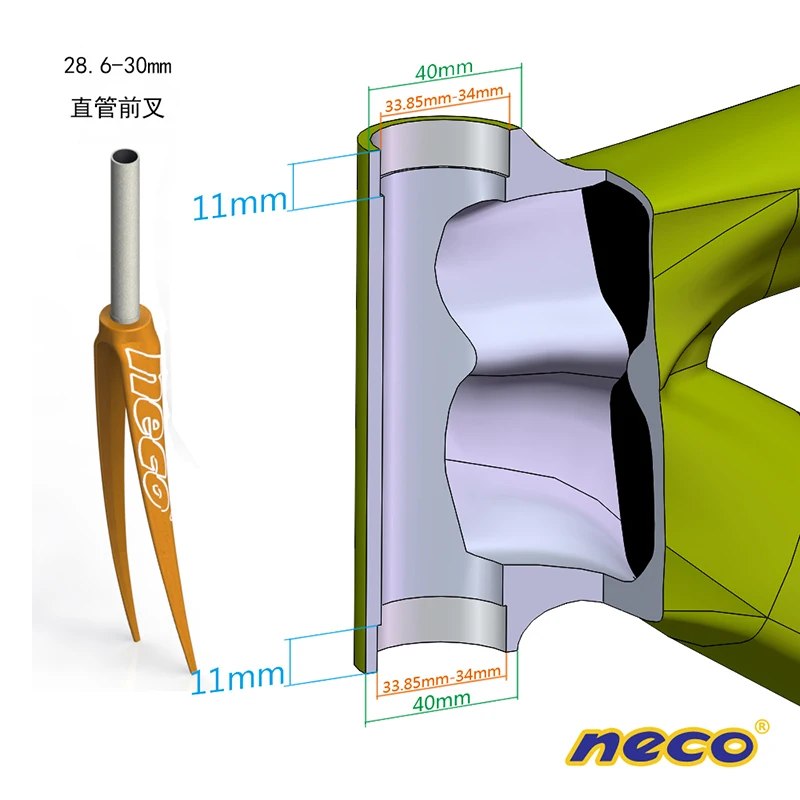 Neco велосипедная гарнитура без резьбы внешняя чашка 1 1/8 1,125 ''34 мм Дорожный велосипед с подшипником