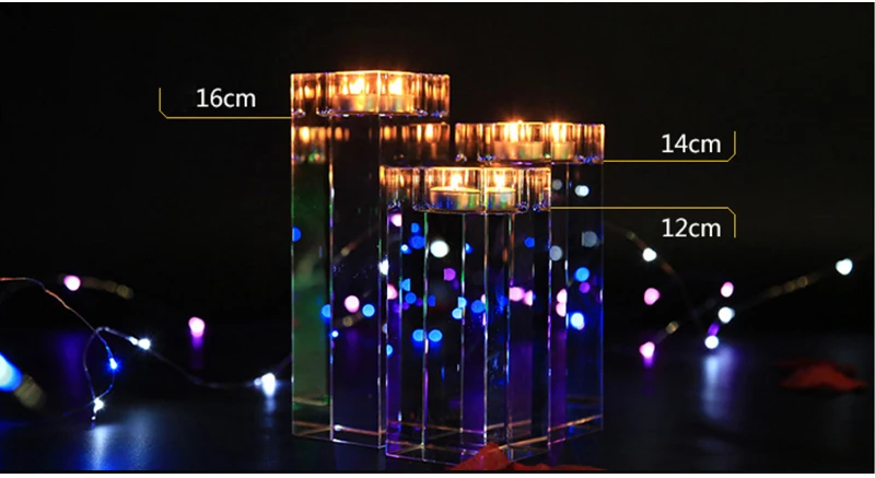 Новое поступление K9 прозрачный кристалл кварца куб Подсвечник стекло подсвечники для свадьбы канделябры центральные элементы