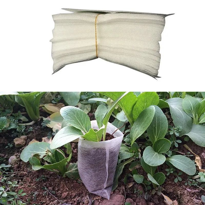 100 pcs Nursery Pots Seedling-Raising Bags Environmental non-woven fabrics Garden Supplies Garden Supplies