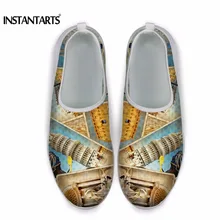 INSTANTARTS/серебристо-золотой женский светильник; кроссовки без шнуровки с буквенным узором; женские сетчатые повседневные теннисные туфли на плоской подошве; летние домашние кроссовки