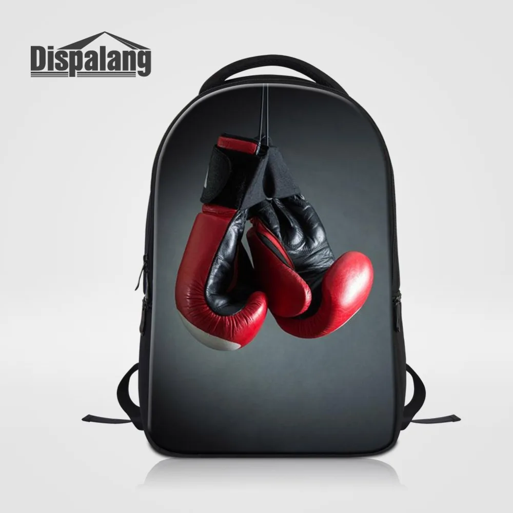 Fashion Boxing Gloves Print Male Schoolbag High Quality Backpack for Laptop School Bookbags for