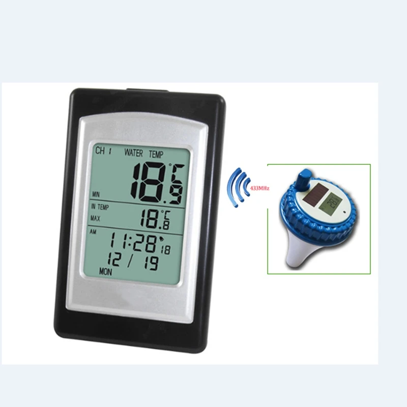 

Wireless Pool Thermometer Waterproof Solar Power Swim SPA Pond Tub Bath Digital LCD Floating Water Temperature Meter -40C~60C