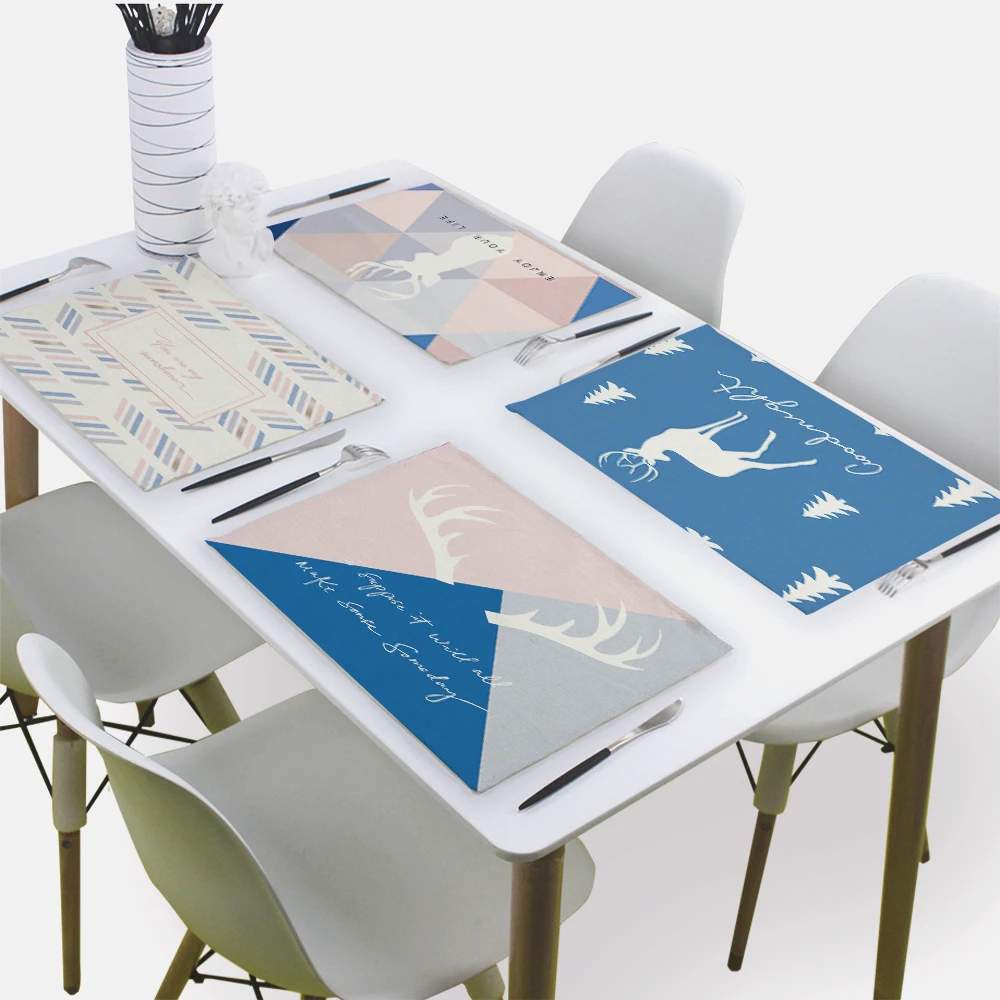 

Nordic Blue Napkins Table Napkins Cloth For Home 43*32Cm Towel Linen Napkin For Kitchen For Table Mats Servilletas