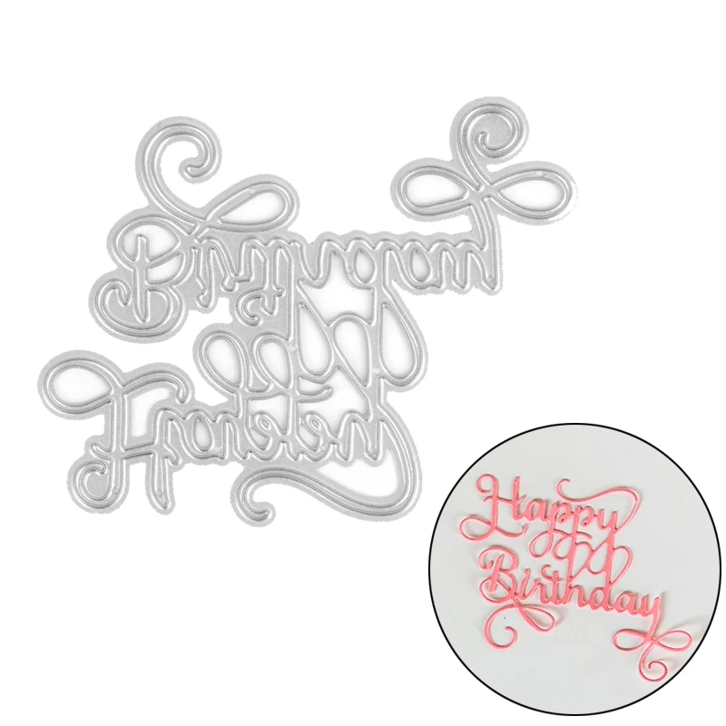 

Happy Birthday Letter Cutting Dies DIY Scrapbooking Card Paper Craft Handmade Album Embossing Folder Paper Stencils Crafts