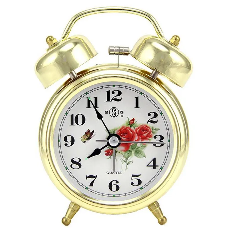 KTL 4 Inch Ultra Stille Circular Classic Alarm Clock Retro Double Bell
