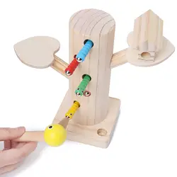 BBK Детские деревянные игрушки деревянные ловушки черви игра детская обучающая игрушка Детские Обучающие деревянные блоки игрушки для