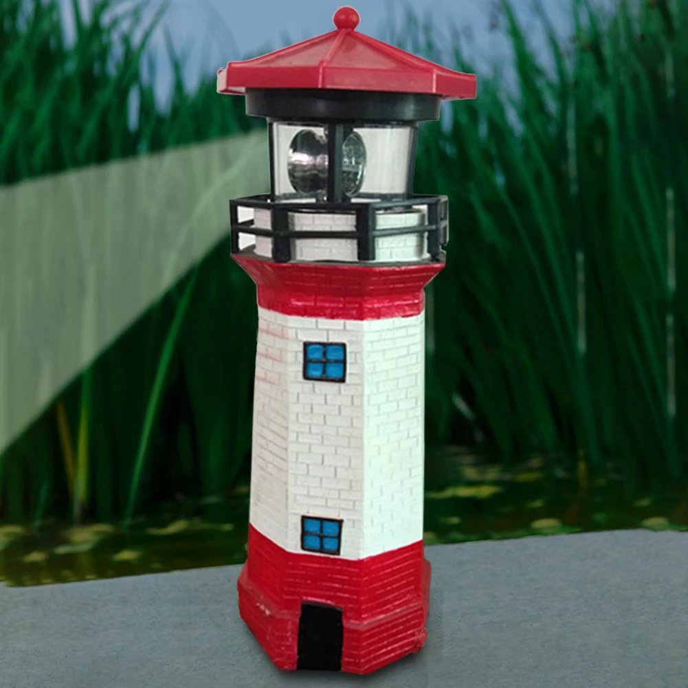 

Outdoor Lawn IP67 Decoration Lighthouse Light Home Led Garden Lamp Rotating Beam Patio Solar Power Fence Fairy Ornament