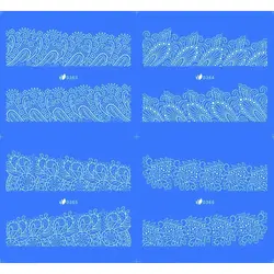 4 пакеты/серия полное покрытие белый французский улыбка кружева татуировки стикер воды наклейка ногтей D363-366W