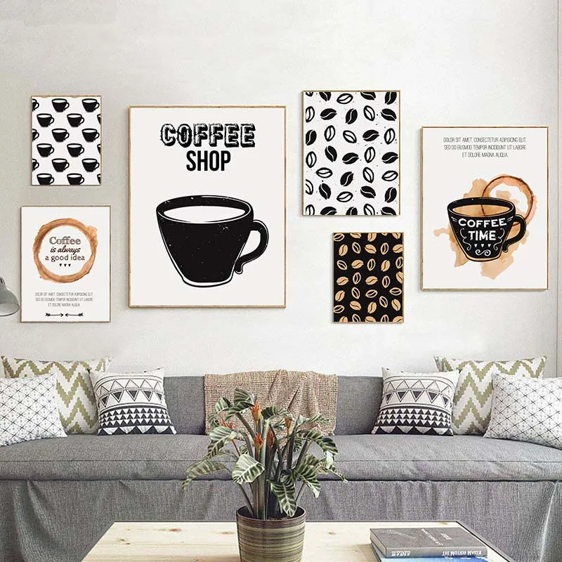 Quiet-Time-Black-Coffee-Cup-Home-Decoration-Mural-Canvas-Painting-Modern-Nordic-Art-Coffee-Posters-Without