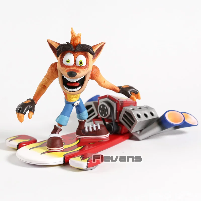 NECA Crash Bandicoot с реактивной доской ПВХ фигурка Коллекционная модель игрушки