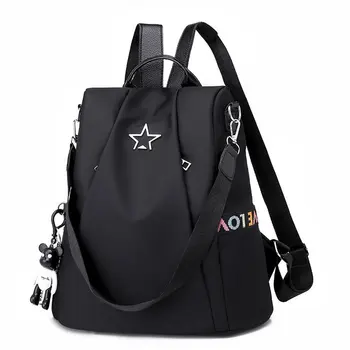 

Female Backpacks Black Oxford Cloth Shoulder Bag Women Letter Solid Small Backpack Bag Children School Backpack Mochila Feminina