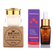 Dimollaure herbal whitening cream +kojic acid serum Remove melasma Freckle speckle sunburn Spots pigment Melanin Acne face crea
