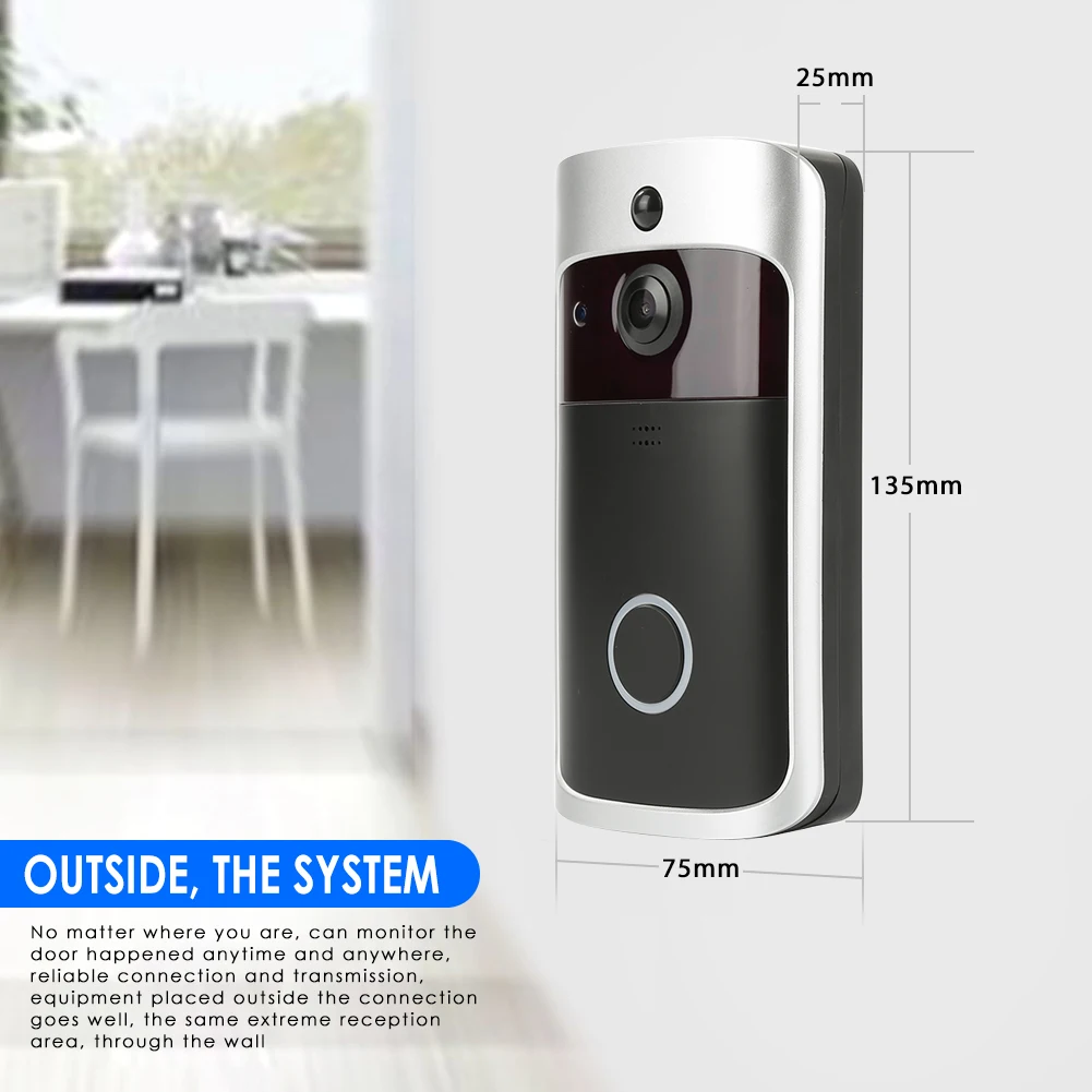 Видео дверной звонок беспроводной WiFi дверной звонок монитор Сигнализация Дверной телефон 1080P аккумулятор камеры Открытый водонепроницаемый для IOS Android