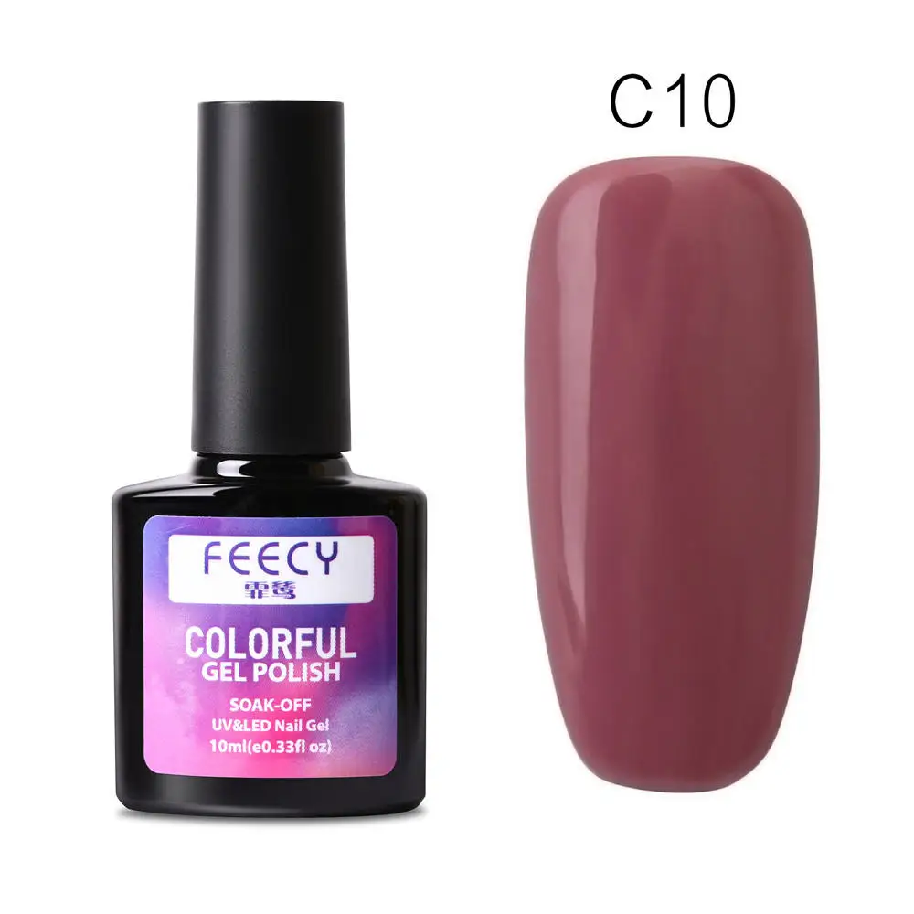 Gel Nail Polish Soak Off UV LED Gel Varnish Wipe Top Coat Color Nail Gel Polish DIY Nail Art Lacquer Manicure Nail Art Tool - Цвет: Feecy C10