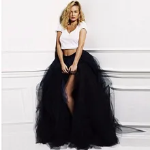 Woman Tulle Skirt New Fashion Long Black 100cmTutu Skirt Ball Gown For Women All Season High Quality Tulle Skirt