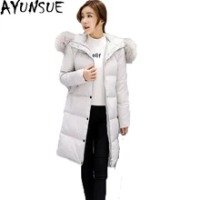 AYUNSUE Высокое качество женский пуховик Длинные пальто плюс размер 4XL зимняя куртка женское теплое пальто ST527
