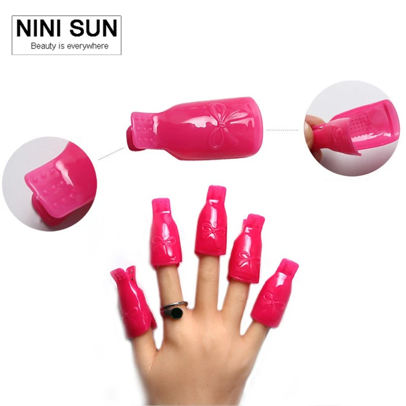 10 ST Nail Art Plastic UV Gel Polish Remover Lak Tool Losweken Wrap Nail Cleaner Nail Clip Cap Remover Duurzaam herbruikbare