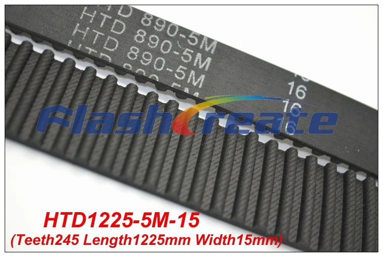 

5pcs HTD5M belt 1225 5M 15 Teeth=245 Length=1245mm Width=15mm 5M timing belt rubber closed-loop belt 1225-5M S5M Belt 5M Pulley