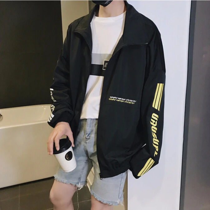 2019 весна-осень harajuku Молодежные спортивные свитеры свободный крой забавные пальто с принтом модная спортивная одежда в стиле хип-хоп куртка