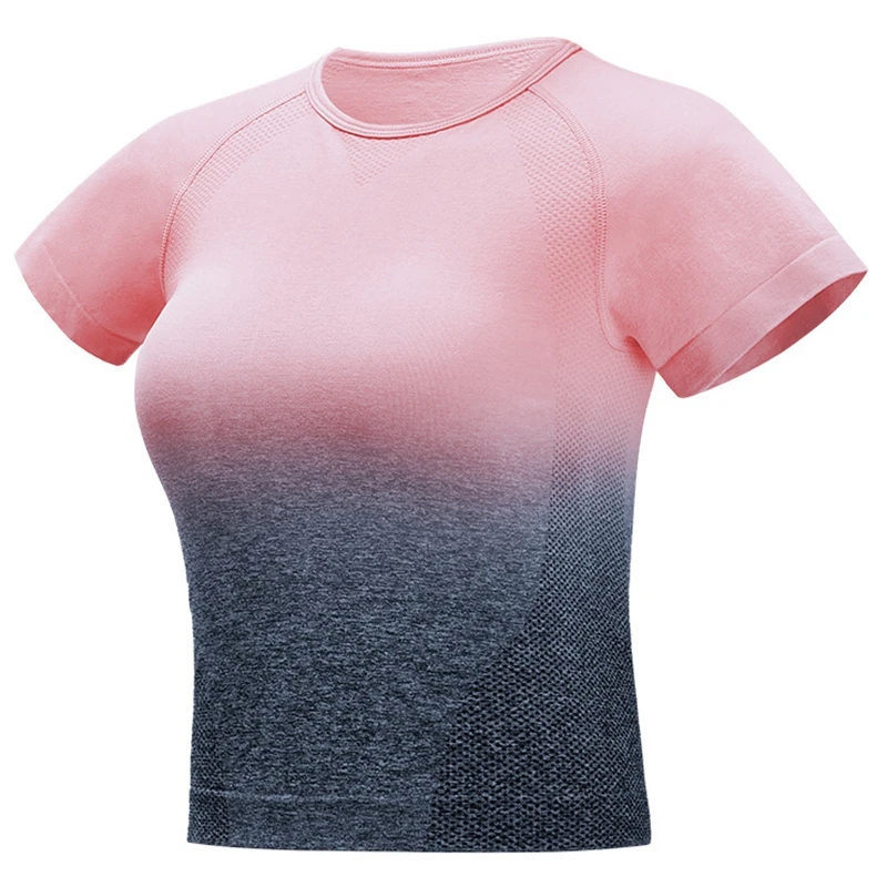 <+> Yoga Tops Бесшовные Yoga Рубашки С Коротким Рукавом Crop Top Женщины Спортивная Рубашка Женщины Спор ✔