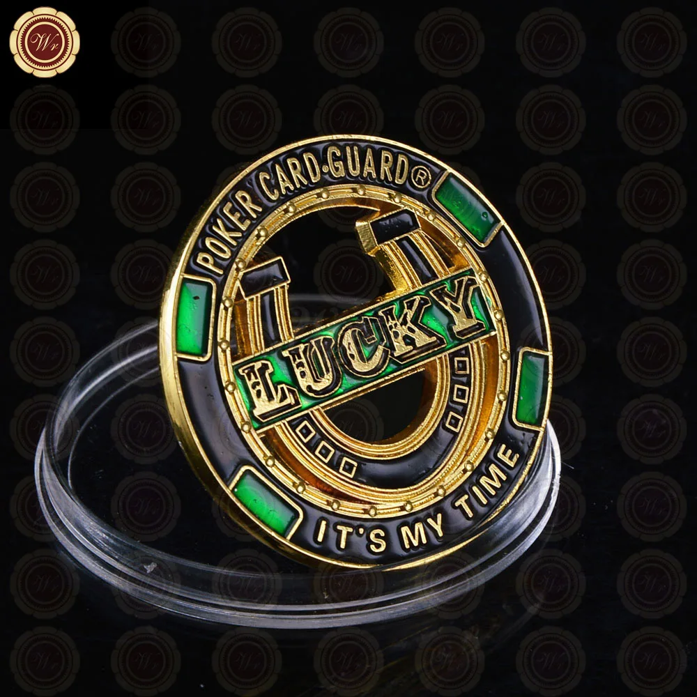 "Это мое время" Lucky Poker Card Guard нормальная позолоченная монета 40*3 мм металлическая монета на заказ Высокое качество