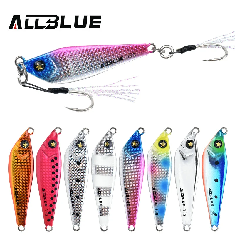 metal jig with feather 10g fishing lure artificial bait freshwater jigging HS