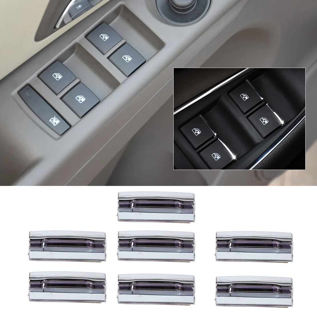 Dwcx автомобиль-Стайлинг 7 шт. chrome двери, окна переключатель подъема и пуговицы Крышка Накладка для Chevrolet Cruze Malibu 2012 2013 2014
