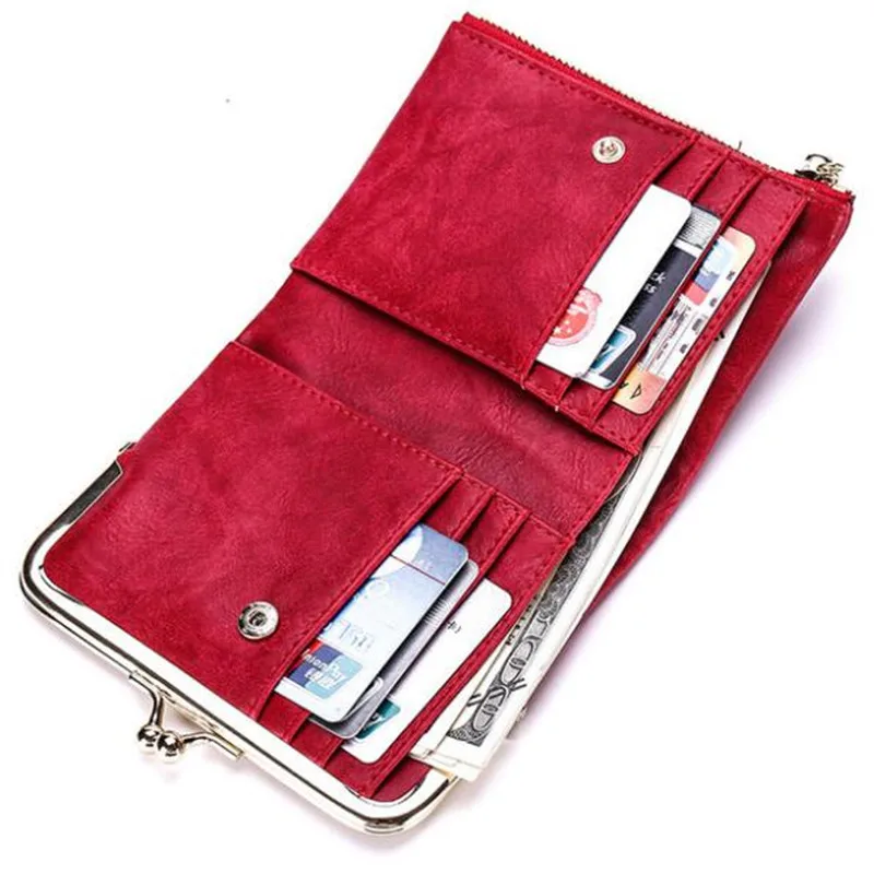 

Women Wallets Small Fashion Short Paragraph PU Leather Purse Retro Multi-Function Card Package Simple Wallet Cartera Mujer