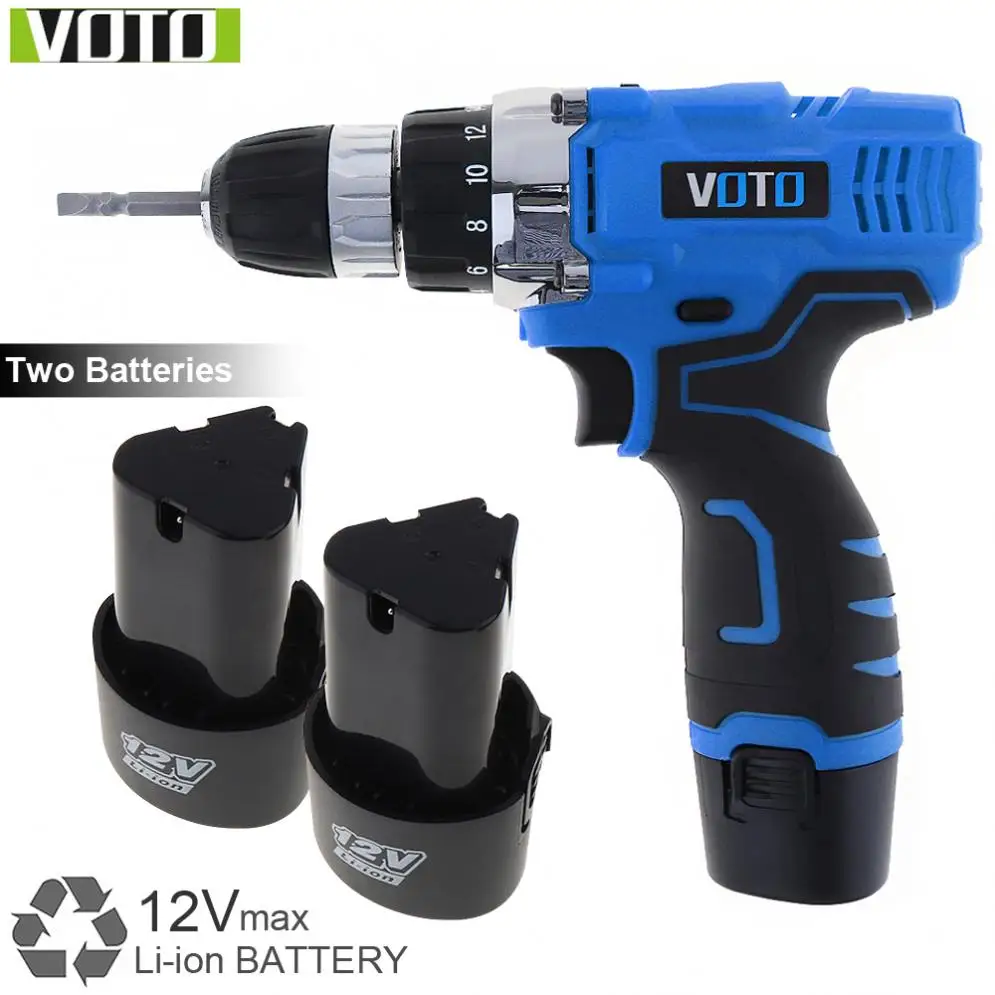 

VOTO AC 100 - 240V Cordless 12V Electric Screwdriver / Drill with Two-speed Adjustment Button for Handling Screws / Punching
