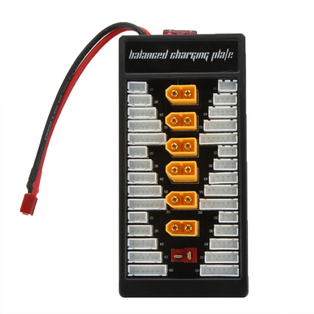 

New 6 in 1 TX60 Plug 2S-6S Lipo Battery Parallel Charging Board Charger Plate with Balanced Cable for Imax B6 B8 B6AC UNA6