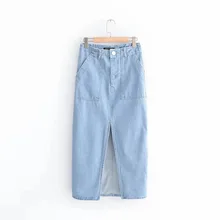 Новое поступление; Летнее длиной до щиколотки темперамент Разделение Faldas Elegantes джинсовые юбки женские джинсы юбка для женщин