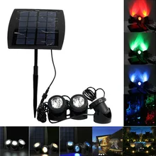 Solar Spotlight RGB 18 LED Landscape Projection Outdoor Security Night Light Adjustable Lighting Angle for Garden Pool L –M25