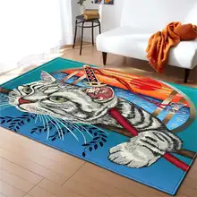 Скандинавские ковры, мягкие фланелевые 3D коврики с рисунком кота, коврик для гостиной, противоскользящий большой ковер, ковер для декора гостиной