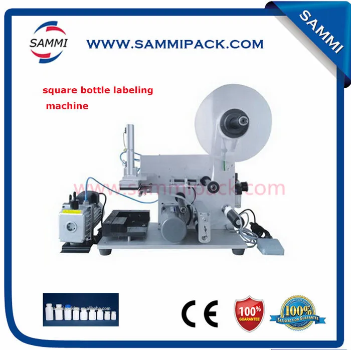 free shipping tabletop square bottle double sides labeling machine 