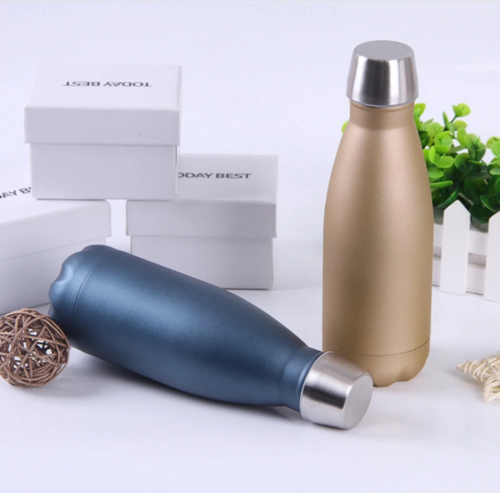 FROSTED THERMOS OUTDOOR SPORTS FLASK 350ML STAINLESS STEEL COKE BOTTLE