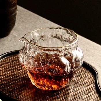 

Japanese Style Heat-resistant Walnut Pattern Golden Edge Fair Cup Kung Fu Tea Set Tea Cup Tea Bowl cups Creative Cha Hai