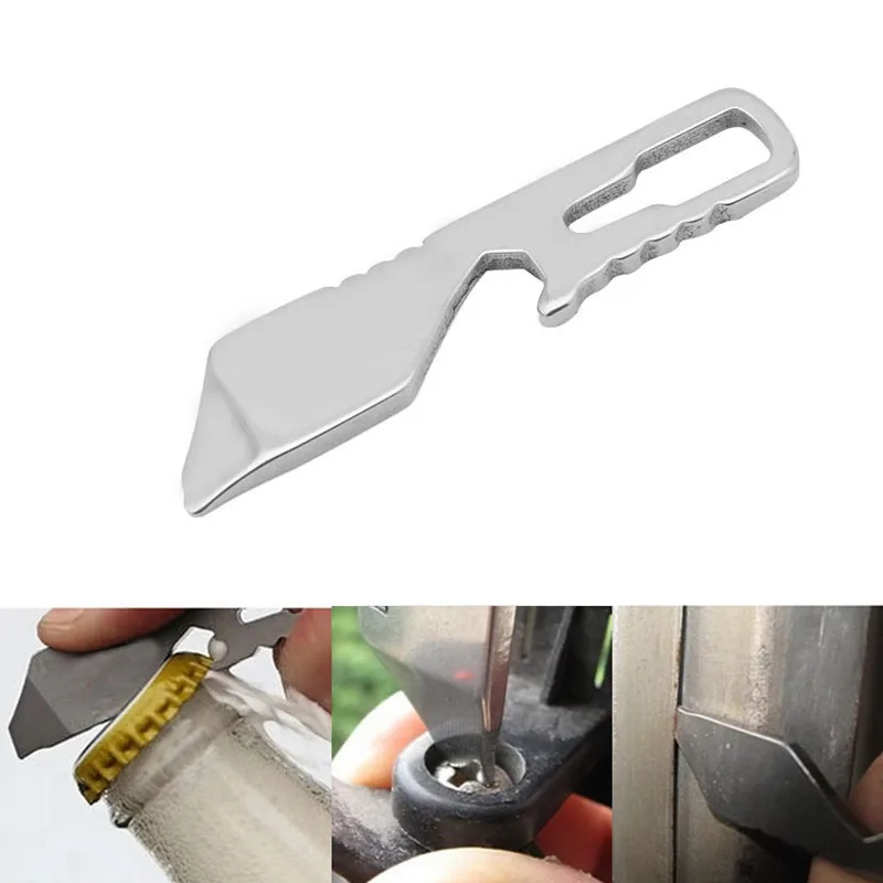 

5 In 1 Multi-function Outdoor Pocket Tool Bottle Opener Pry Bar Tip Keychain Screwdriver Wrench Top Quality For Camping & Hiking