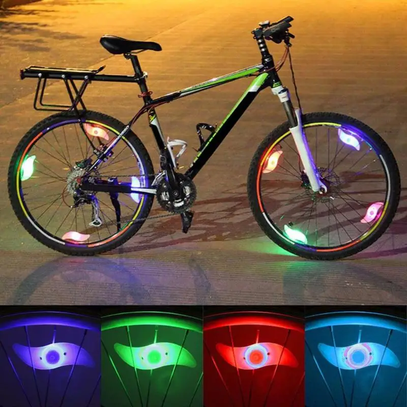 Excellent 1PC Bicycle Light Bike Lamp LED Tyre Tire Valve Caps Wheel Spokes Cycling Lanterns for Bicycle Accessories Red Blue Green 3