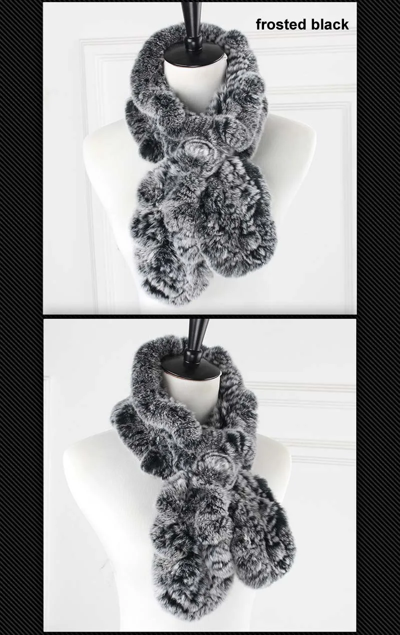 rex wavy scarf frosted black