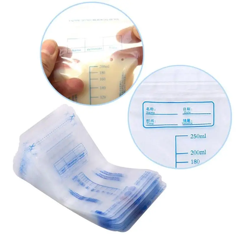 20 шт. 250 мл молока пакеты для замораживания молоком матери маленьких Еда хранения грудного молока сумка для хранения BPA бесплатно Baby Safe
