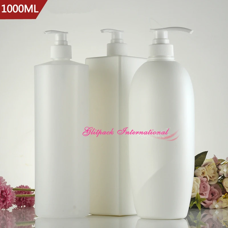 1000ml White Empty Cosmetic Bottle 35oz Hdpe Empty Shampoo Bottles W Pump Dispenser Large Size Cosmetic Packaging Round Square Refillable Bottles Aliexpress