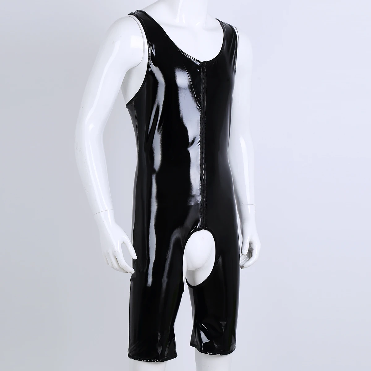 Latex Bodysuit Women Swimsuit Latex Rubber Gummi Leotard Black Cupless  Latex Catsuit,Cupless And Open Crotch,Medium