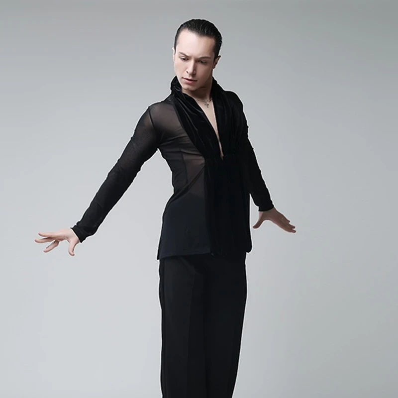 ブラックメンズラテンシャツラテンダンスシャツ男性社交シャツメンズ社交ダンストップ社交服ダンス着用 Dance Wear Mens Latin Shirtslatin Dance Shirt Aliexpress