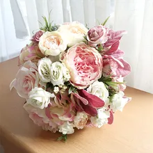 Корейский сад Мори nride Букеты свадебные с красной фасолью Цвет аксессуары моделирования 24 см 0413-03