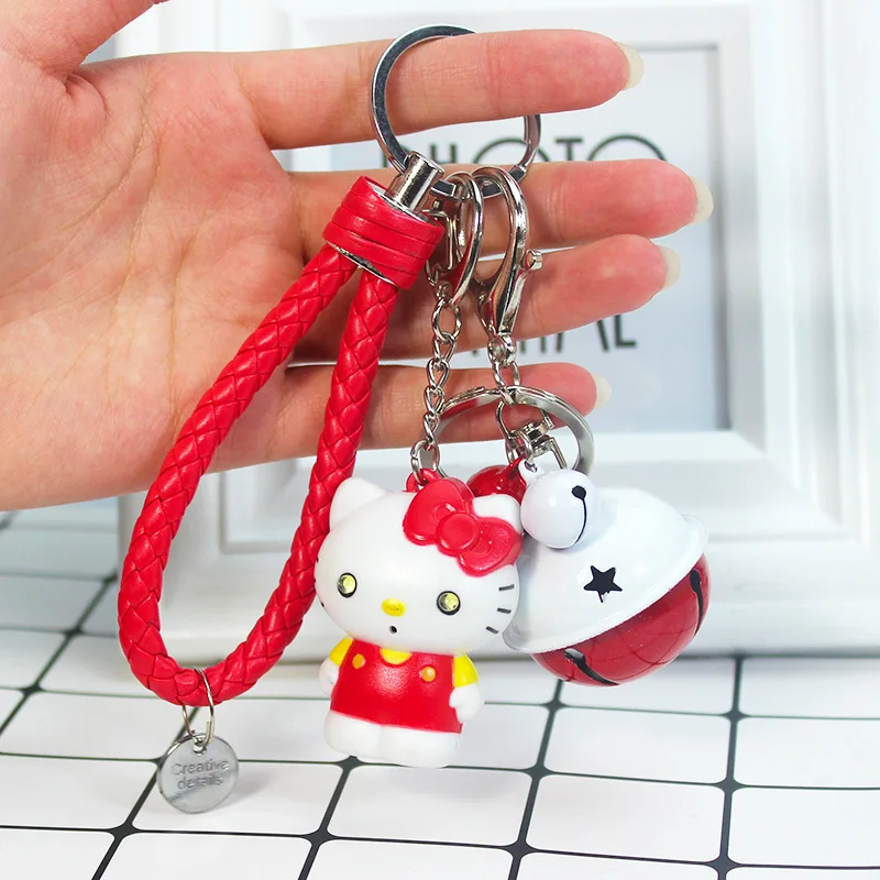 

Cute Creative Hello Kitty Keychain Say " I Love You" LED Key Chains with Sound Key Ring Bag Charm Flashlight Toy Gift for Lovers
